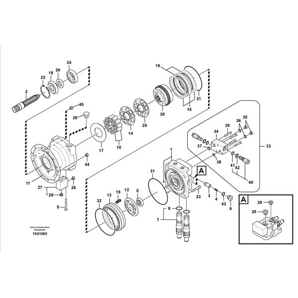 EC240 Vol-vo Excavator Swing Motor VOE 14577125 VOE 14633637