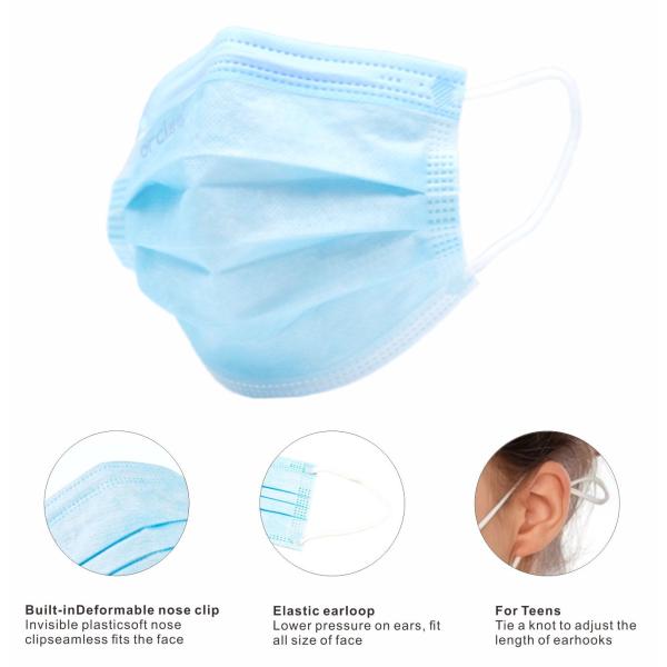 Medical Masks Individually Wrapped Mascarilla BLue Disposable Surgical Face Mask