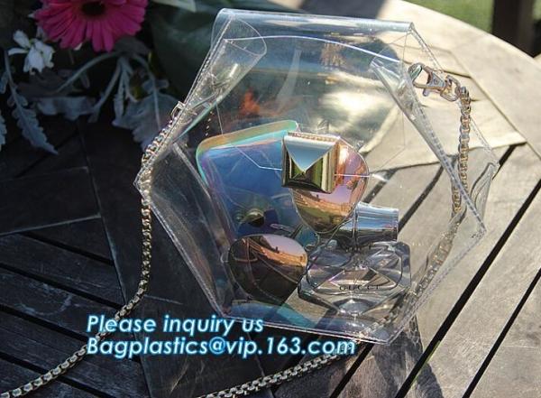 handbags pvc shoulder bag for ladies zipper waterproof pvc bag, transparent PVC shoulder bags, fashion laser handbag PVC