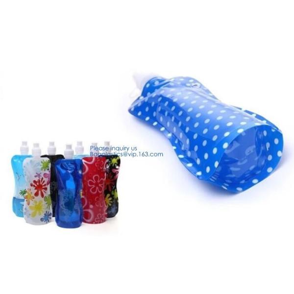 Solid Flexible Water Bottle Carabiner, Foldable Water Bottles Water Pouch Flexible - Reusable Travel Water Bottle