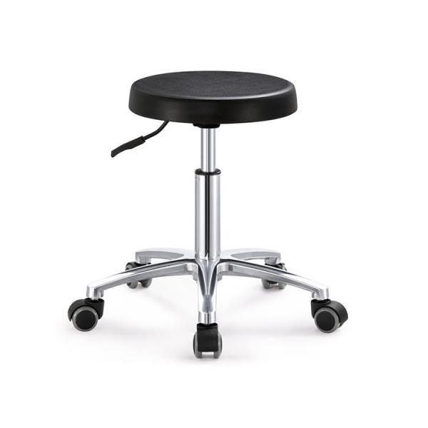 Black Color ESD Lab Chair , Laboratory ESD Stool Chair Adjustable