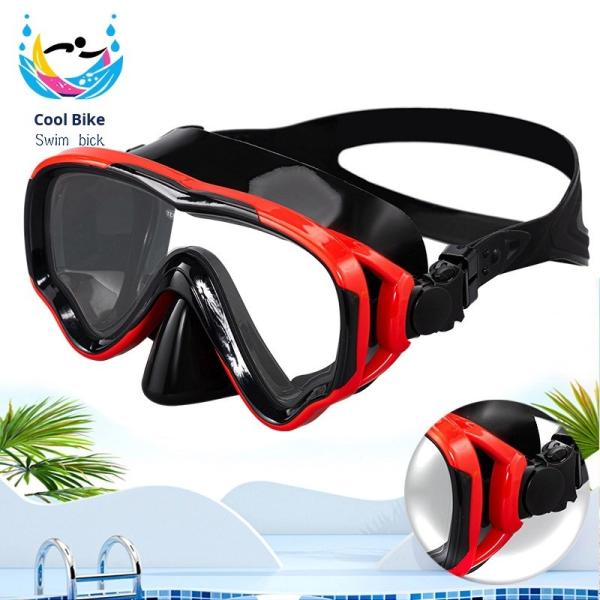 Silicone Scuba Diving Goggles Double Lens Fog Free Snorkel Mask Fall Resistance