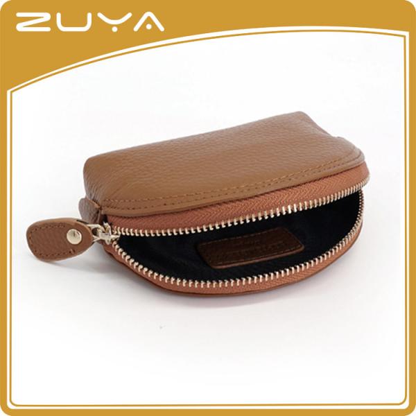 1pcs/opp ISO9001 Zippered a bolsa 11.5x3x7.5CM de couro pequeno cosmético da moeda