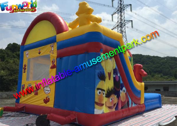 Corrediça inflável personalizada de Elmo e de leão-de-chácara do sésamo, corrediça de salto com associação