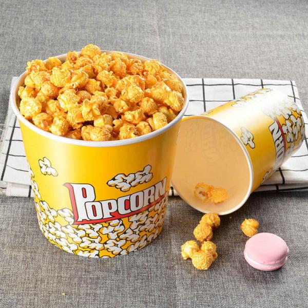Recyclable Striped Red and White Popcorn Containers for Movie Theater Carnival Party
