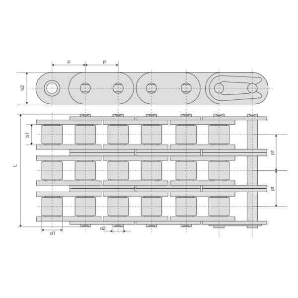 Anti Corrosion Transmission Components , Food Production Line Roller Chain