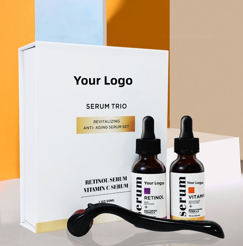 OEM ODM Private Label Organic Facial Skincare Retinol Anti-Aging Anti-Wrinkle Vitamin C Brightening Facial Serum Skincare Serum