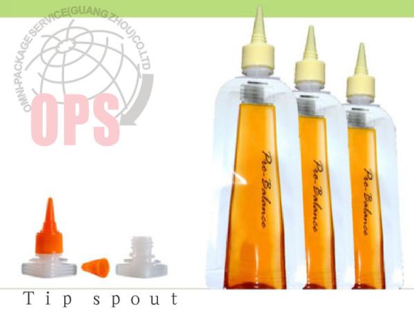 Tip Spout Eco Friendly Stand Up Pouches Gusset Style For Waving Hair And Cap