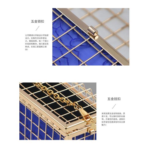 Steampunk Ladies Evening Clutch Bags Fan Shape Hollow Metal Clutch Bag