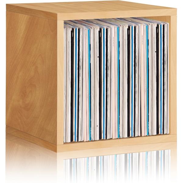 Basics Vintage Vinyl Record Storage Block Cube Organizer Shelf Single-Tier Space Saver