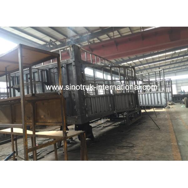 Transport Carbon Steel Flat Top Semi Trailer 30-60 Tons Semi Grain Trailer