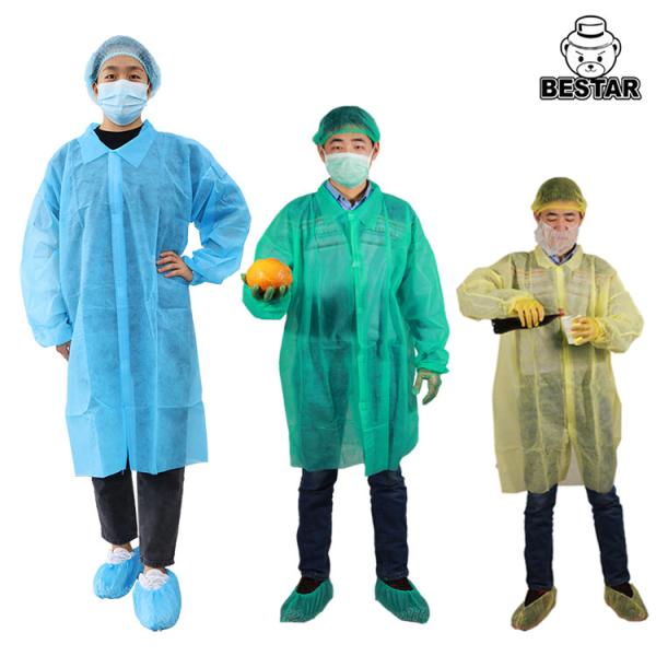 SPP 6xl Large Medium Disposable Lab Coat Blue Yellow For Doctor Clinic