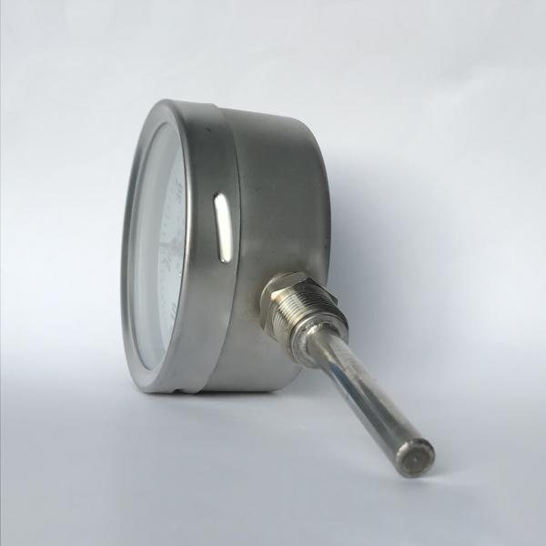 Bayonet Ring Stainless Steel Thermometer Oil Gas 100mm Bimetal Dial Thermometer