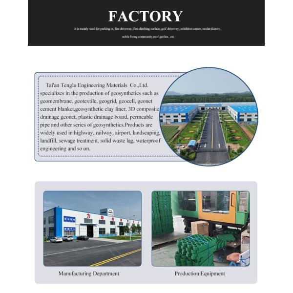 HDPE Plastic Protection Parking Lots Material Plastic Grass Paver for Origin Type