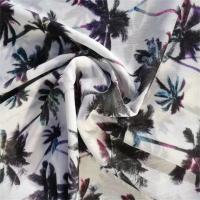 Tissu argenté 85gsm de mousseline de soie d'impression florale de fil