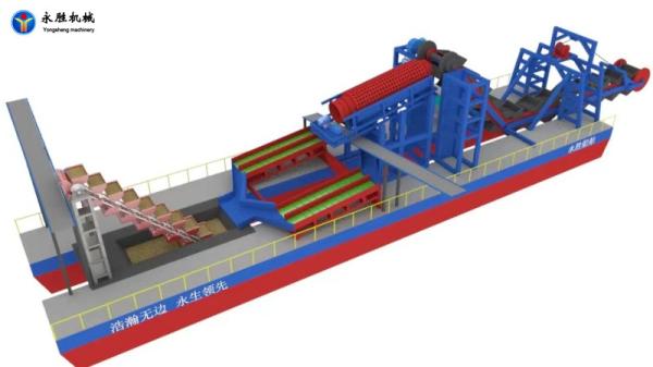 45kw Main Engine Power 800mm Bucket Wheel Dredger For Mineral Mining In Depths Of 1-10m