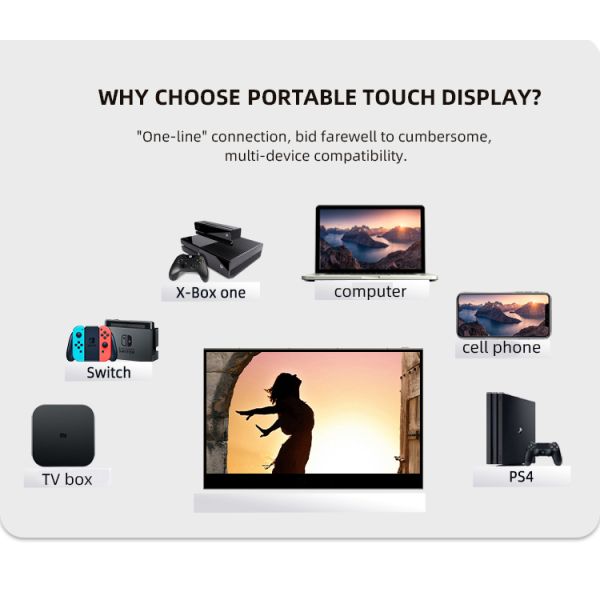 15.6 Inch Battery-Powered Portable Touch Screen Monitor for Business and System Integration
