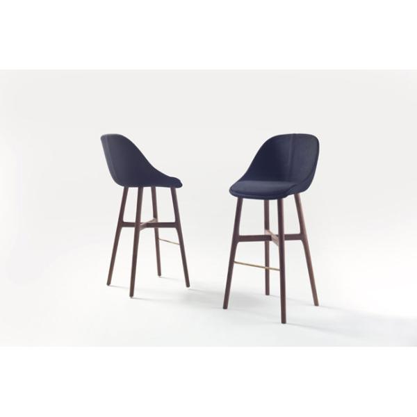 Low Back Replica Solid Wood Leg Solo Bar Stool , SGS Upholstered Bar Stool Chairs