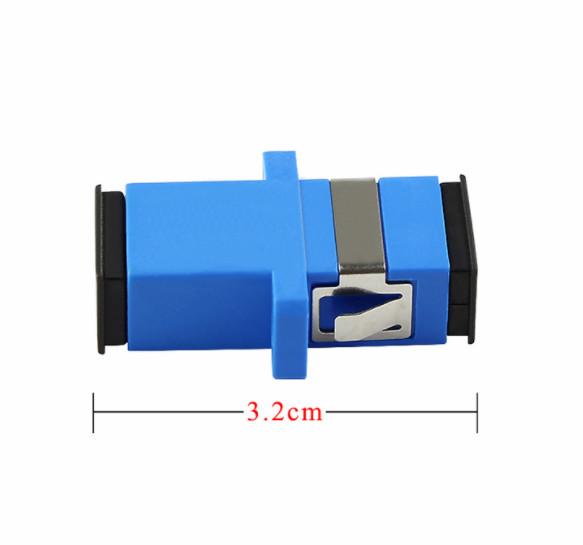 SC / UPC SM SX Fiber Optic Adapters Blue Color Single Mode Simplex Duplex