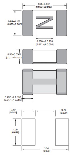 441A serie - 0603 pequeño seguro del microprocesador del ataque rápido de cerámica del fusible 32V