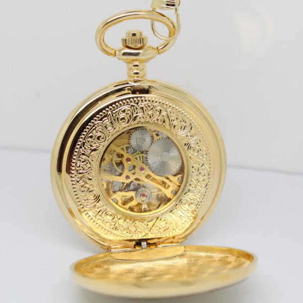 Automatic mechanical pocket watch with metal clip chain /  Fashion Watch Pocket Watch Gift Watch for Unisex