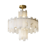 Света современного потолка люстры алебастра G9 декоративного вися для офиса 1935lm