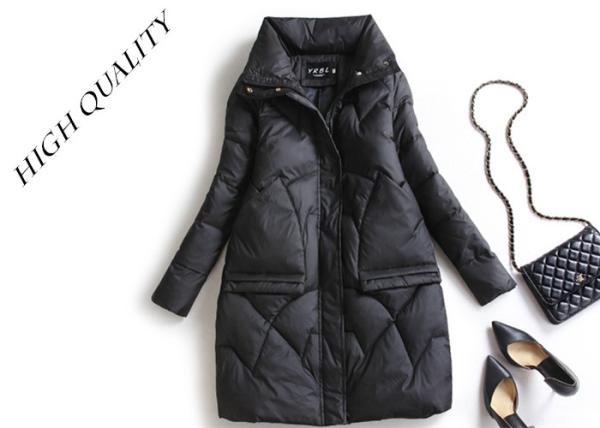 Warm Fashion Long Womens Winter Jackets And Coats Flat Pack With Plastic Bag
