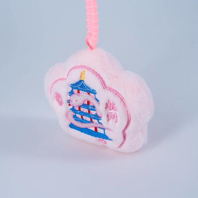 Kawaii Pink Flower Plush Keychain Adorable Floral Stuffed Keyring Toy Customized Size