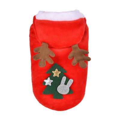 Roupa excelente do Natal do gato, material 100% vestindo do algodão do vestido do gato