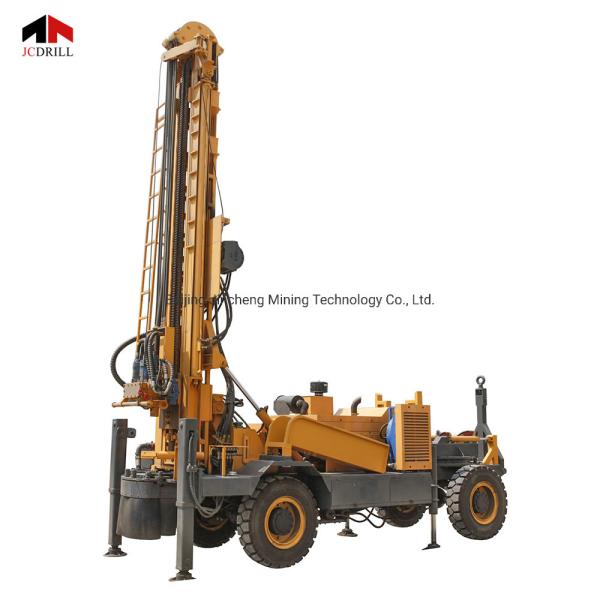 Poço de água montado reboque da perfuração de Dth do ar que fura Rig Machine 300m