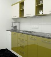 Armários de madeira modernos modulares modernos lustrosos altos da despensa dos armários de cozinha de DTC 1.8m