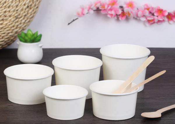 Full Colour Print Paper Soup Cups , Paper Take Out Soup Containers Food Grade