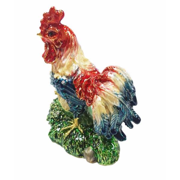 Wholesale rooster metal jewelry box rooster decorative box fashion rooster cock jewelry box