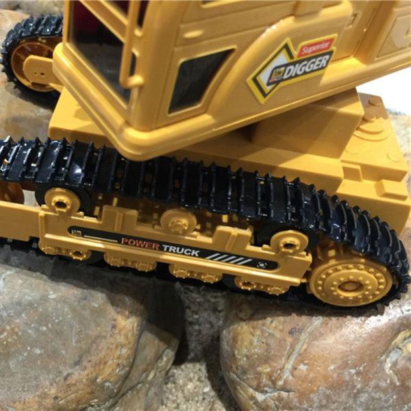 Indoor-Outdoor Electric Remote Control Excavator Toy with Music and Lighting 10 Channel