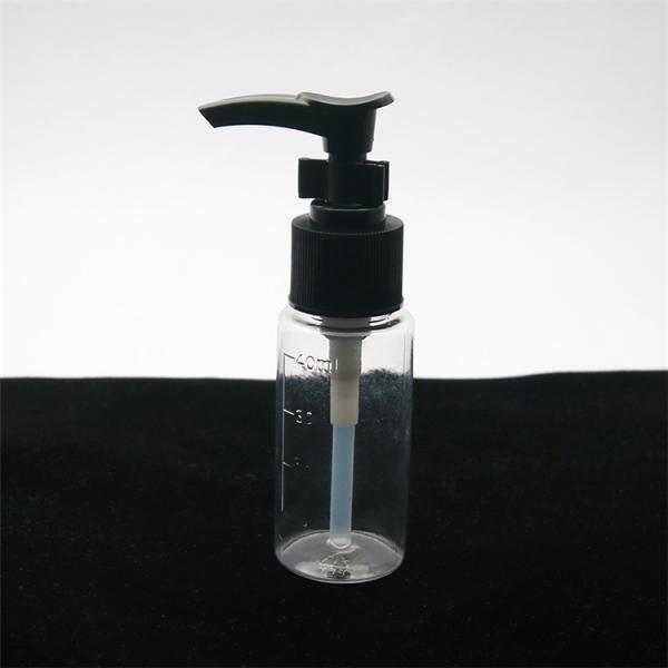 Cosmetic 7pcs Clear Travel Bottle Set Black Cap With Plastic Travel Bag