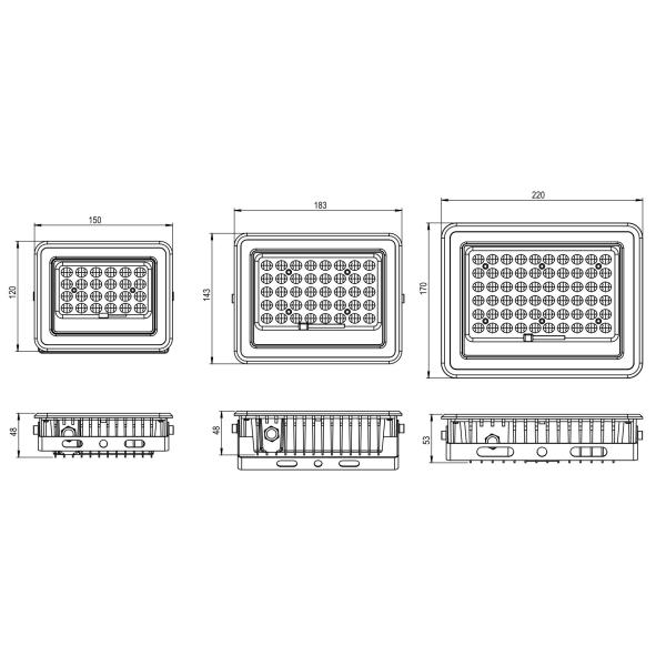 SMD2835 LED Solar Flood Light 600 - 1500lm With Motion Sensor