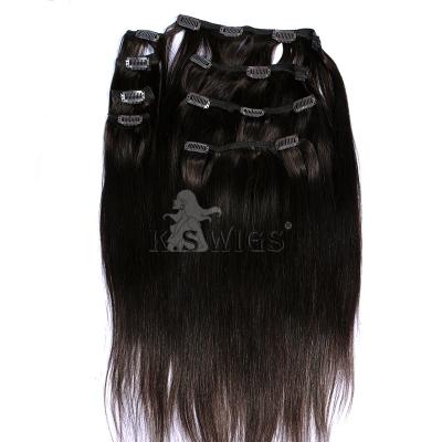 8 Piece Clip-on Hair ,100% Brazilian Hair Clip on Hair Extensions