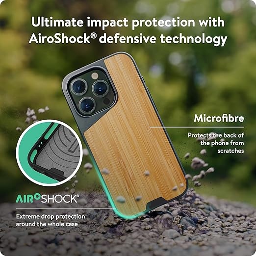 Limitless 5.0 Shockproof Magnetic Leather Wood Polycarbonate Phone Cover Protective Case Compatible for iPhone 15 Pro Max Plus
