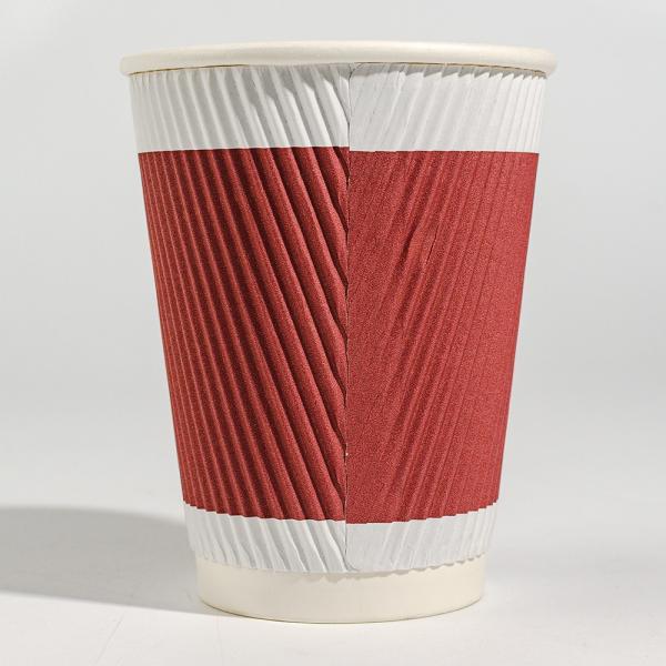 Double Walled Disposable Coffee Cup With Lid Hot Drink Eco-friendly Biodegradable Water-based Coating Paper Cup