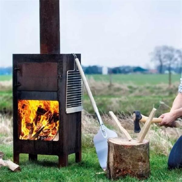 Chaminé exterior de Oven Wood Burning Corten Steel da pizza do jardim com grades