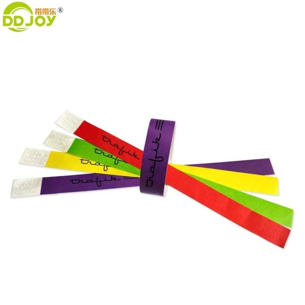 250*25mm and 250*19mm Customized Admission Barcode Tyvek Paper Wristbands for Party