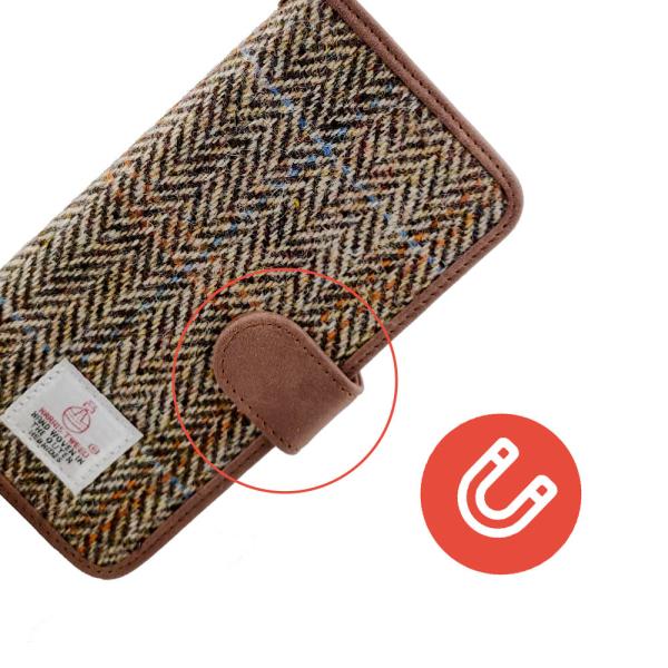 Brown TPU Harris Tweed 5.8 Leather Flip Cover Phone Case