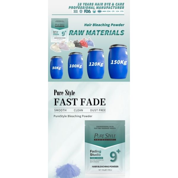 Hair Bleach Powder Herbal Formula  Professional Permanent Hair Color Removers Dust Free OEM Hair Dye Factory Wholesale