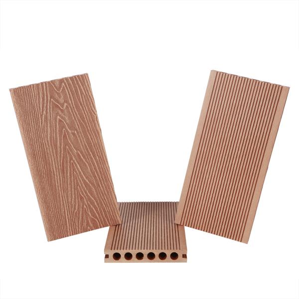 Plastic Composite Decking Board for Modern Outdoor Grooved Flooring More Than 5 Years