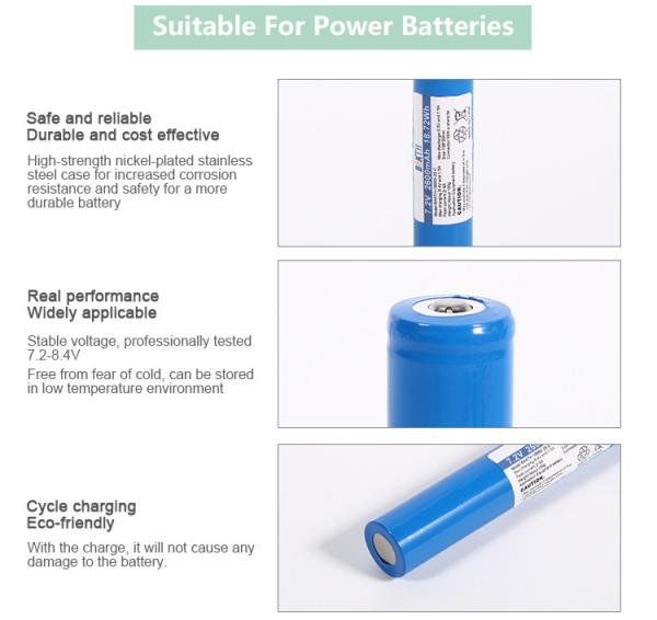 Camping Randonnée Lampe de poche LED Utilisation BAKTH-18650-2S-C 7.2v 2600mAh Batterie Lithium-ion Rechargeable