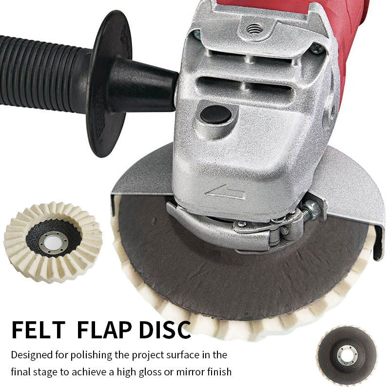 Metal Buffing Sander Wool Felt 80-240 Grit Flap Disc Wheel Marble Fiberglass Backing