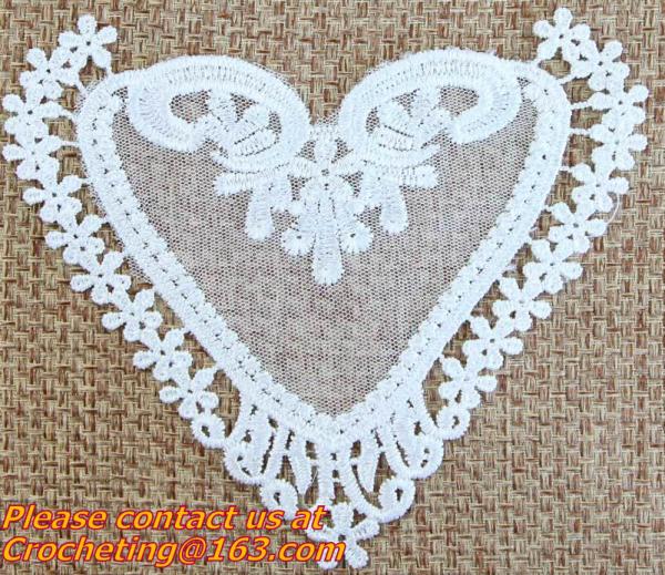 Lace Collar Applique Neckline Lace Crochet Flower Motif Patchwork Sewing Access