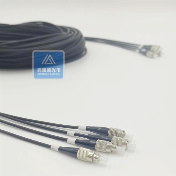 4F Single Mode Cord de patch blindé 50m 5mm Noir LSZH FTTH FC connecteur