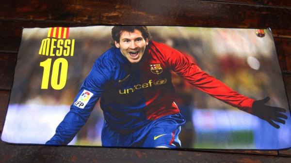 Barcelonaes football club logo towel beach towel soccer towel bath towel Messi  towel