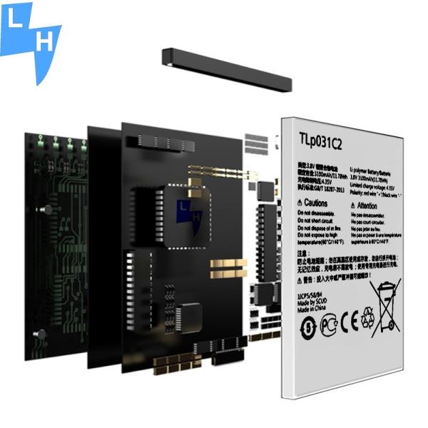 3100mAh TLp031C2 Para Alcatel Bateria de telemóvel de lítio OT-8030/B